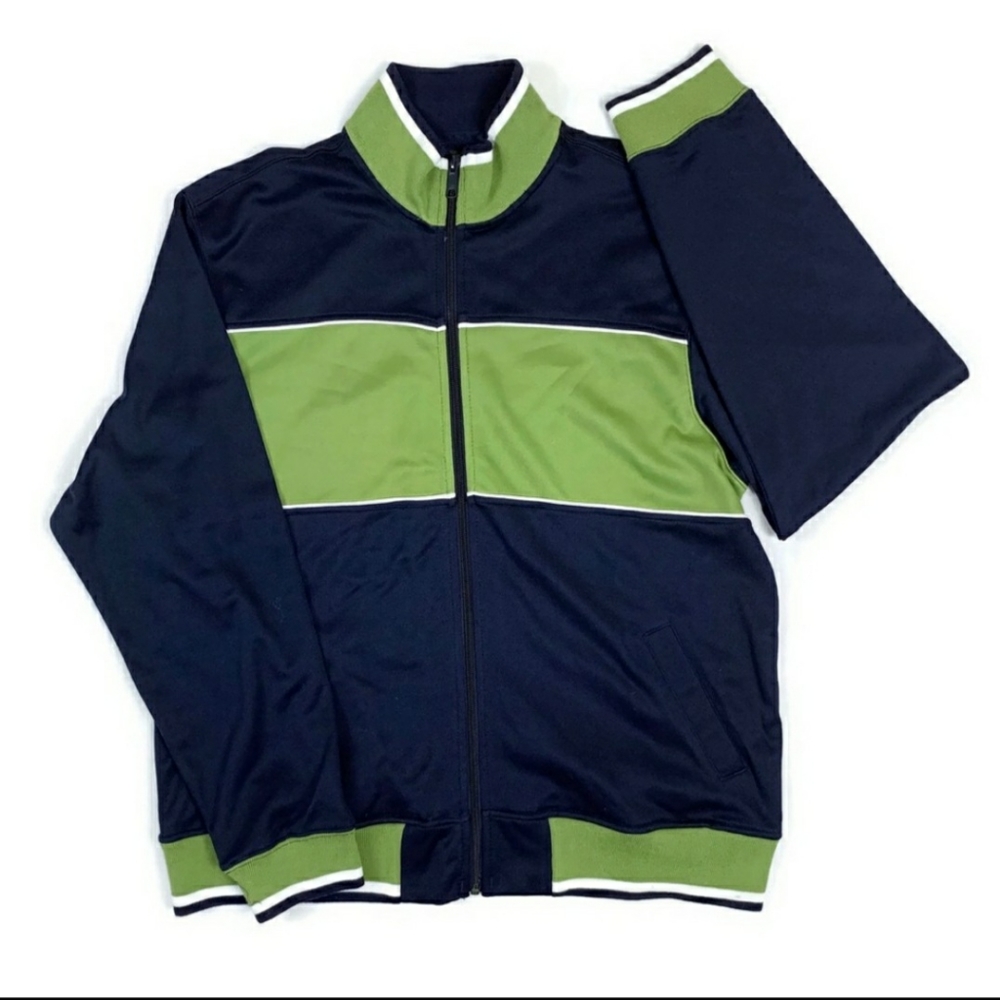Eddie Bauer Blue and Green Track Jacket | L